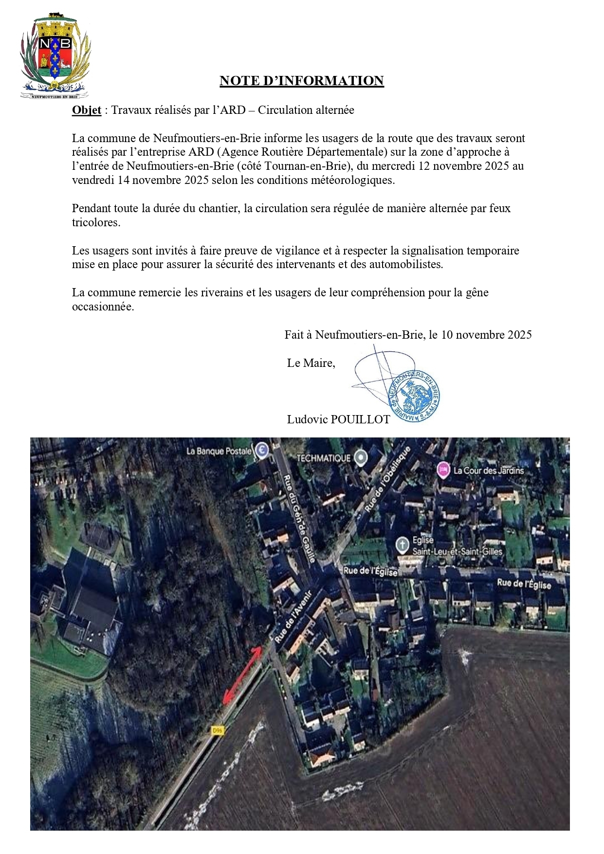 Note d'information travaux zone d'approche