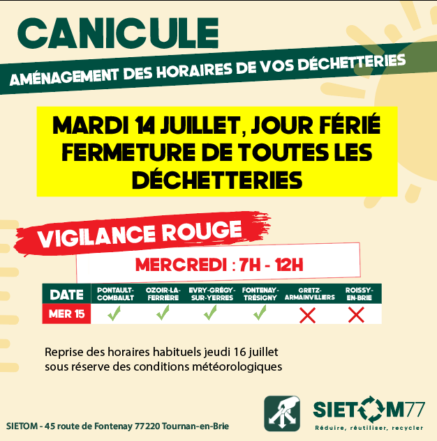 Canicule rouge SIETOM 14 et 15 juillet