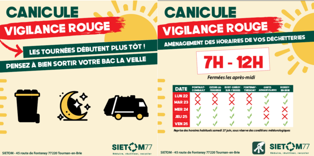 Canicule - Vigilance Rouge SIETOM