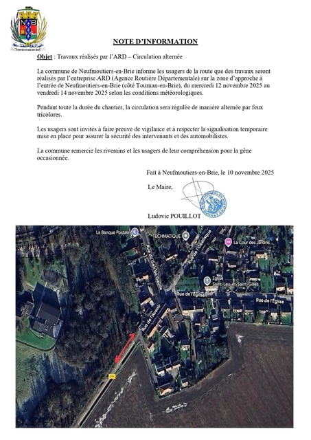 Note d'information travaux zone d'approche